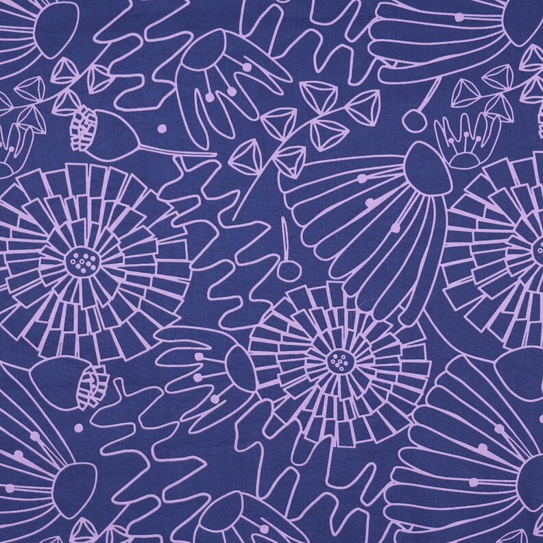 Popelina de algodão Eden | Nerida Hansen – azul-marinho/lilás,  image number 1