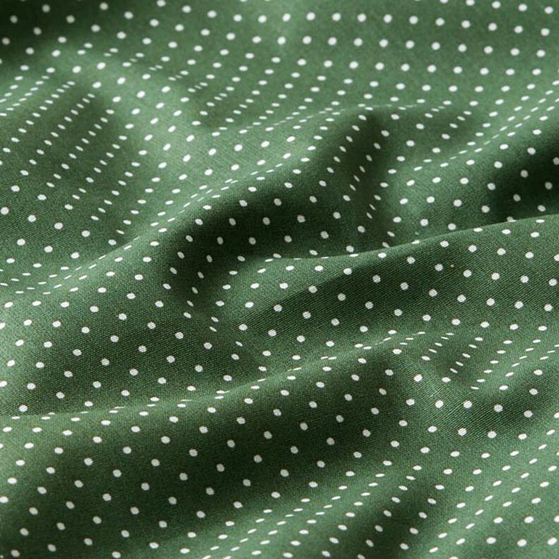 Popelina de algodão pintas pequenas – verde escuro/branco,  image number 2