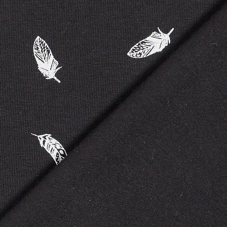 Jersey de algodão Penas – preto,  image number 4