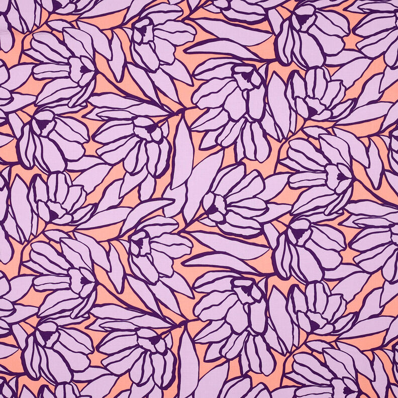 Lenzing Ecovero Inked Bouquet | Nerida Hansen – laranja-pêssego/lavanda,  image number 1