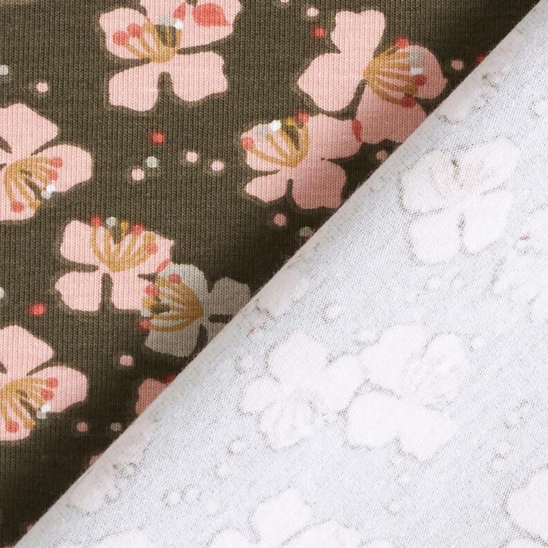 Jersey de algodão Florzinhas engraçadas – caqui,  image number 4