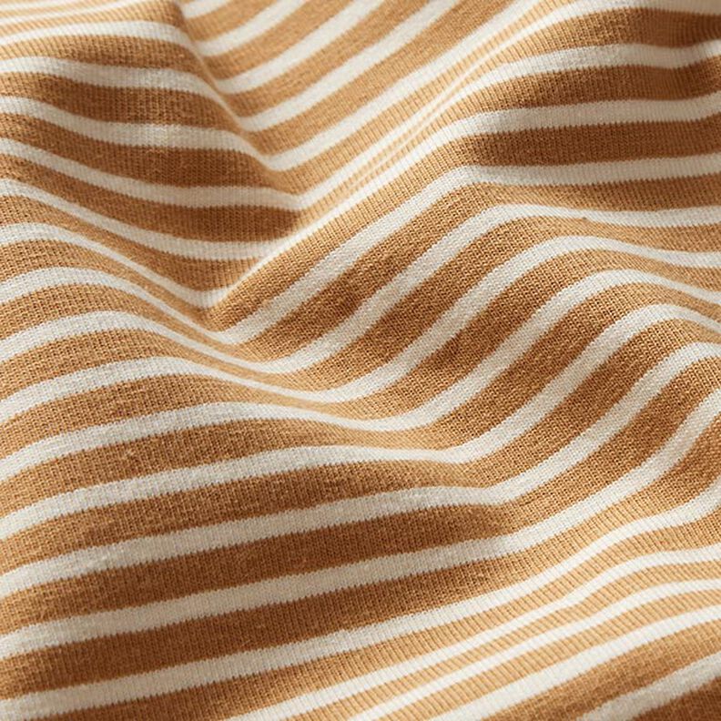 Jersey de algodão Riscas estreitas – creme/canela,  image number 2