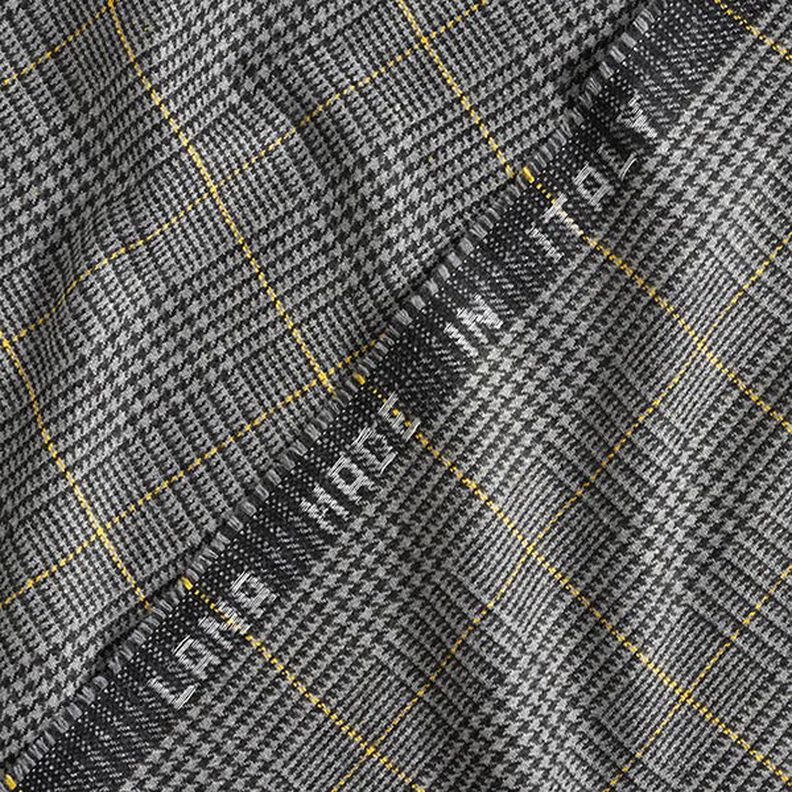 Tecido de lã Príncipe de Gales – cinzento escuro/amarelo,  image number 4
