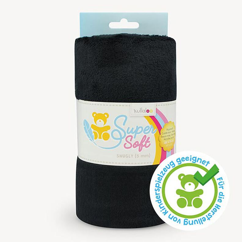 Peluche SuperSoft SNUGLY [ 1 x 0,75 m | 5 mm ] | Kullaloo – preto,  image number 1