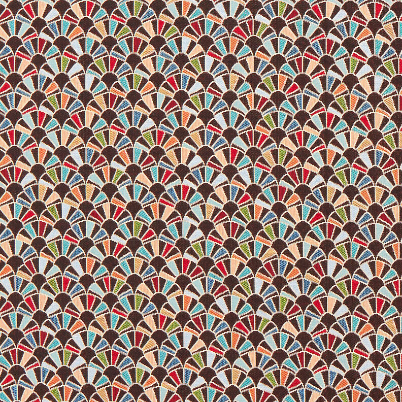 Tecido para decoração Gobelina Leques Retro – preto/carmin,  image number 1