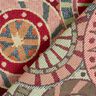 Tecido para decoração Gobelina Círculos coloridos – carmin/bege claro,  thumbnail number 4