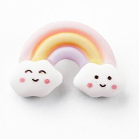 Botão com pé Arco-íris [Ø 26 mm] – rosa-claro/branco, 