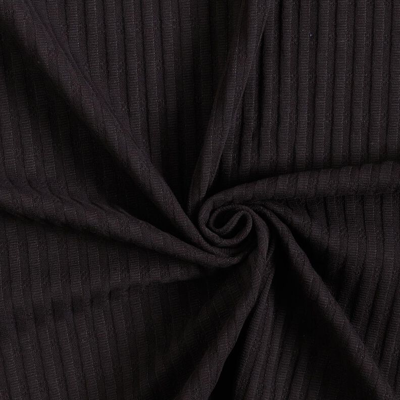 Jersey canelado Padrão tricotado – preto,  image number 3
