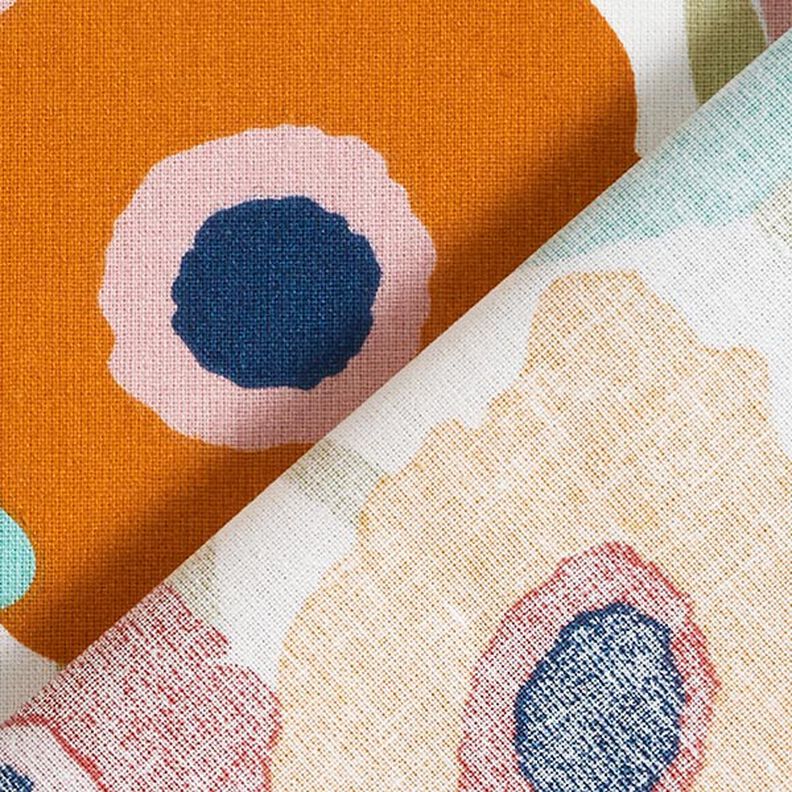 Tecido de algodão Cretone Flores pintadas – eucalipto/branco,  image number 4