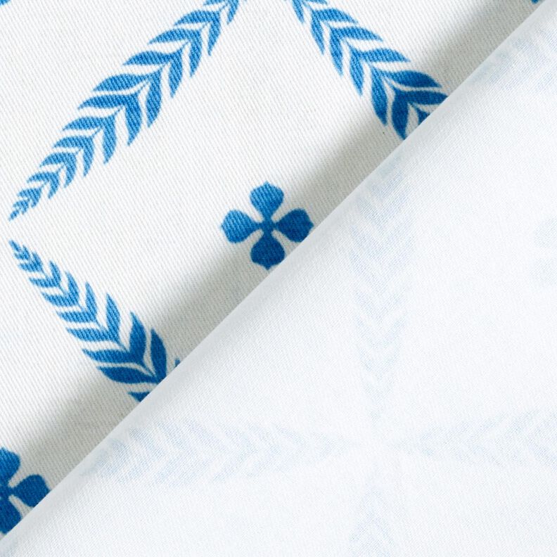 Tecido para decoração Sarja de algodão Losangos elegantes  – branco/azul,  image number 4