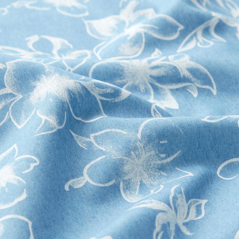 Chambray Flores de verão – azul claro/branco sujo,  image number 2