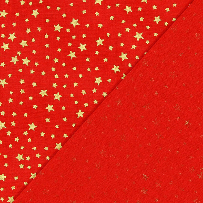Tecido de algodão Cretone Céu estrelado natalício, pequeno – vermelho/dourado,  image number 3