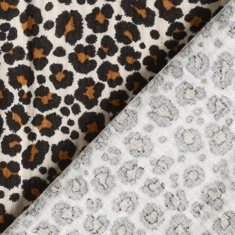 Musselina/ Tecido plissado duplo Estampado Leo – taupe claro/preto,  image number 4