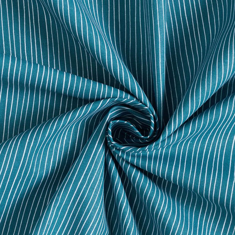 Tecido de algodão Cretone Linhas delicadas – azul/branco,  image number 3