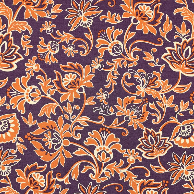 Jersey Romanit Flores Paisley | Poppy Fabrics – roxo,  image number 1