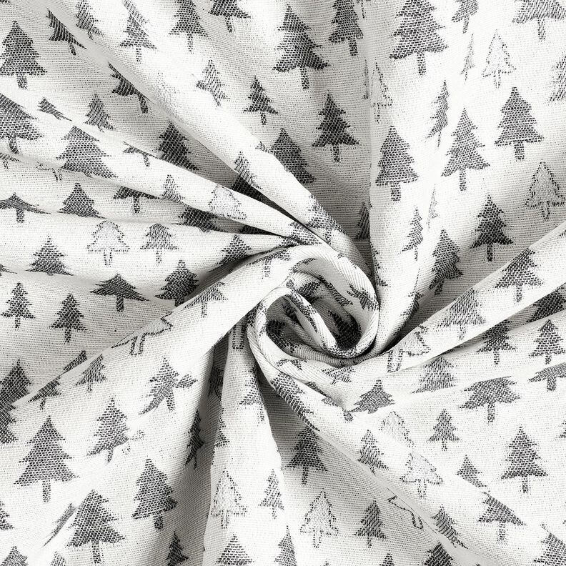 Tecido para decoração Jacquard Pinheiros brilhantes – antracite/prateado,  image number 3