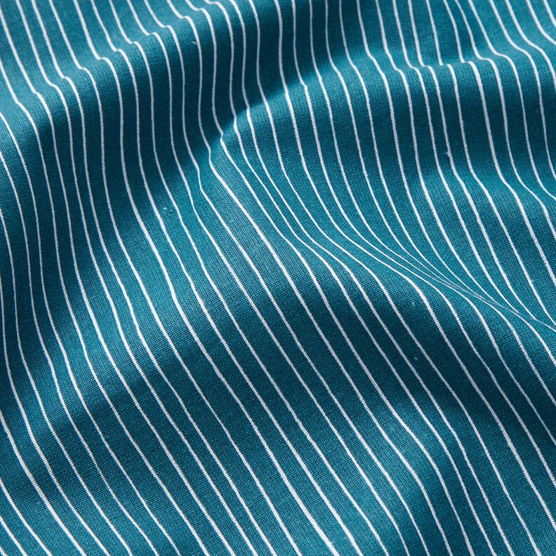 Tecido de algodão Cretone Linhas delicadas – azul/branco,  image number 2