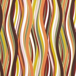 Tecido de algod&atilde;o Cretone Listras curvas &ndash; branco/laranja-claro, 