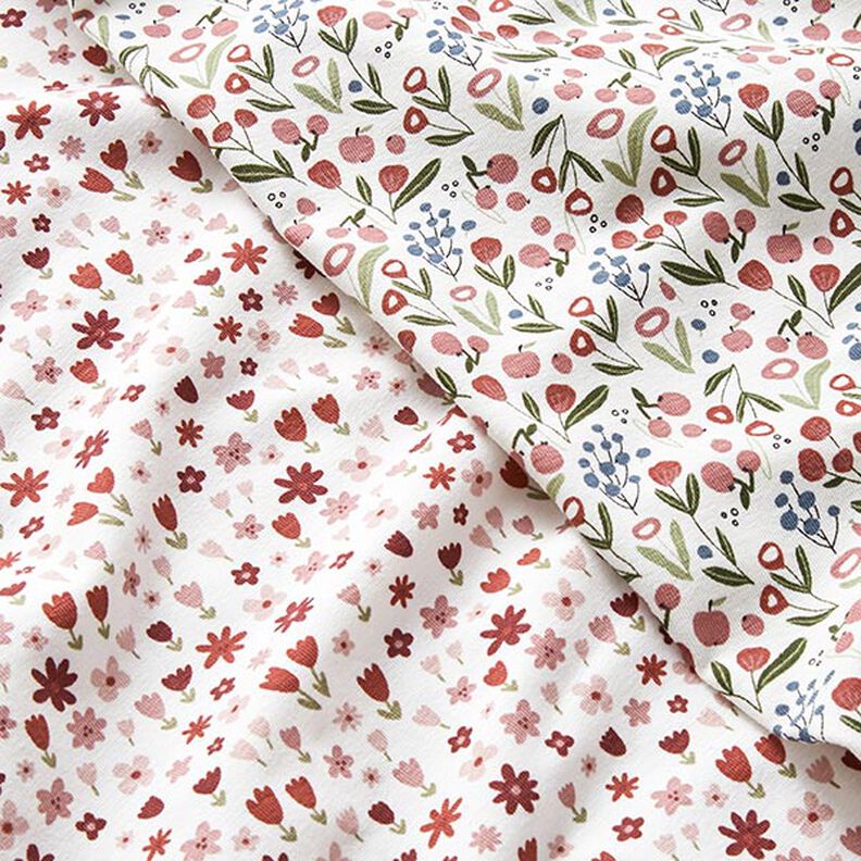Jersey de algodão Prado de flores com maçãs  – branco sujo,  image number 5