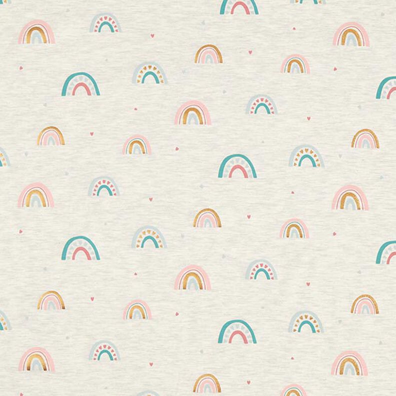 Jersey de algodão Arco-íris Estampado prateado – natural/cinzento claro,  image number 1