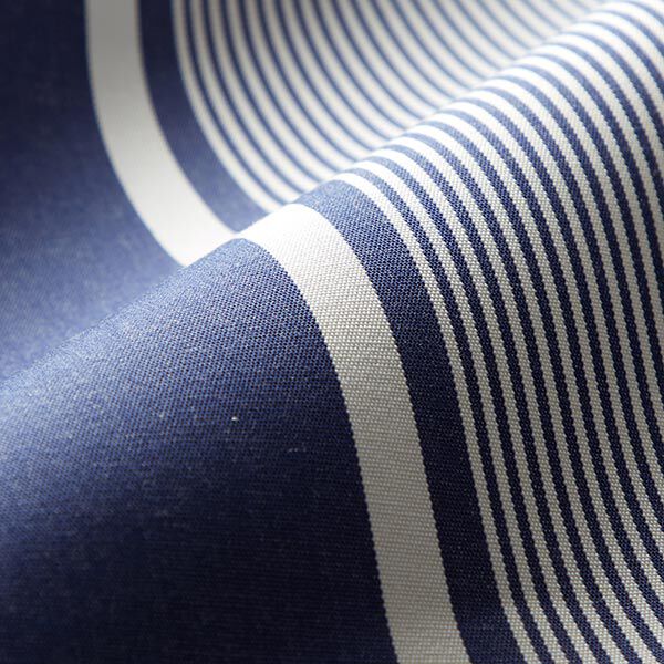 Tecido para exteriores Lona Riscas – azul-marinho/branco,  image number 3