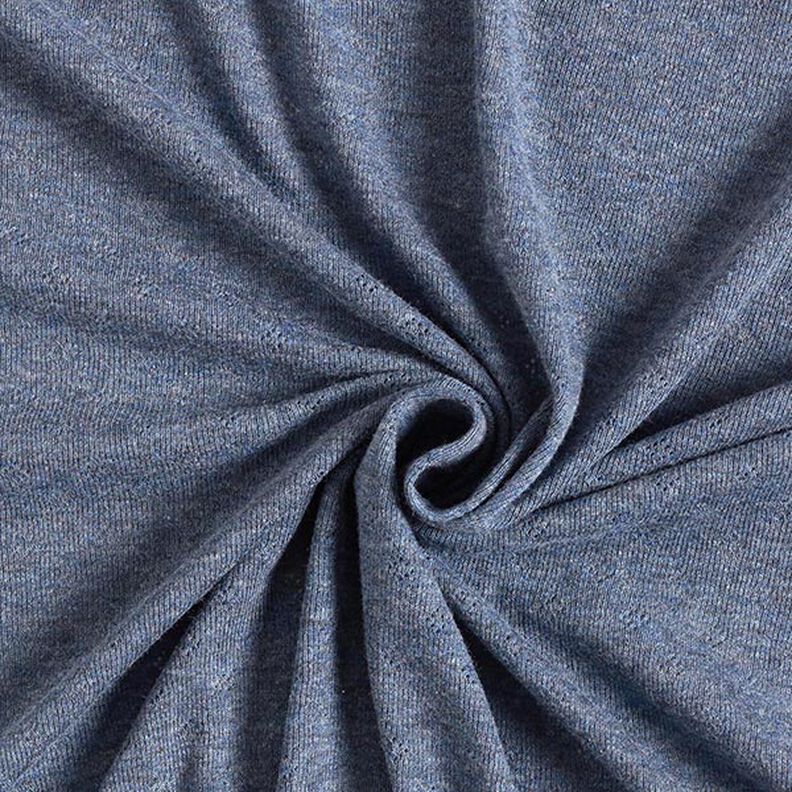 Jersey malha fina com padrão perfurado Melange – azul ganga,  image number 1