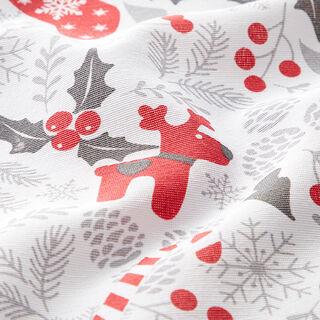 Tecido para decoração Lona Sapatinho de Natal – branco/vermelho, 