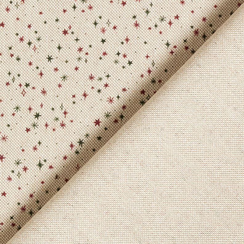Tecido para decoração Meio linho Panamá Estrelas festivas – natural/carmin,  image number 4