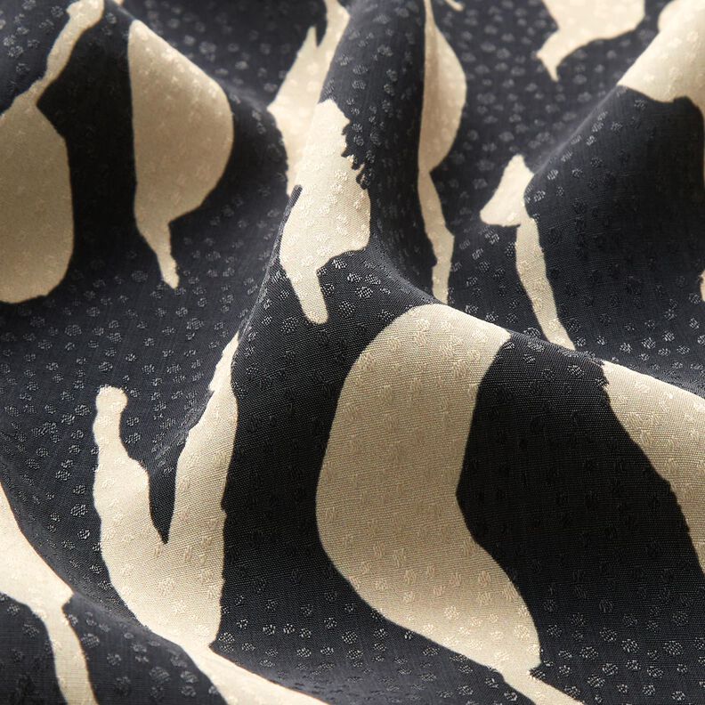 Tecido de viscose Padrão zebra abstrato – preto/bege claro,  image number 2