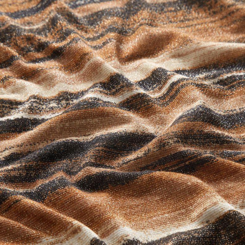 Jersey com riscas brilhantes esbatidas – castanho/preto,  image number 2