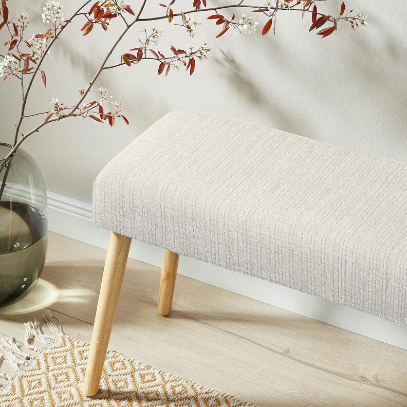 Tecido para estofos Chenille Liso – branco sujo,  image number 5