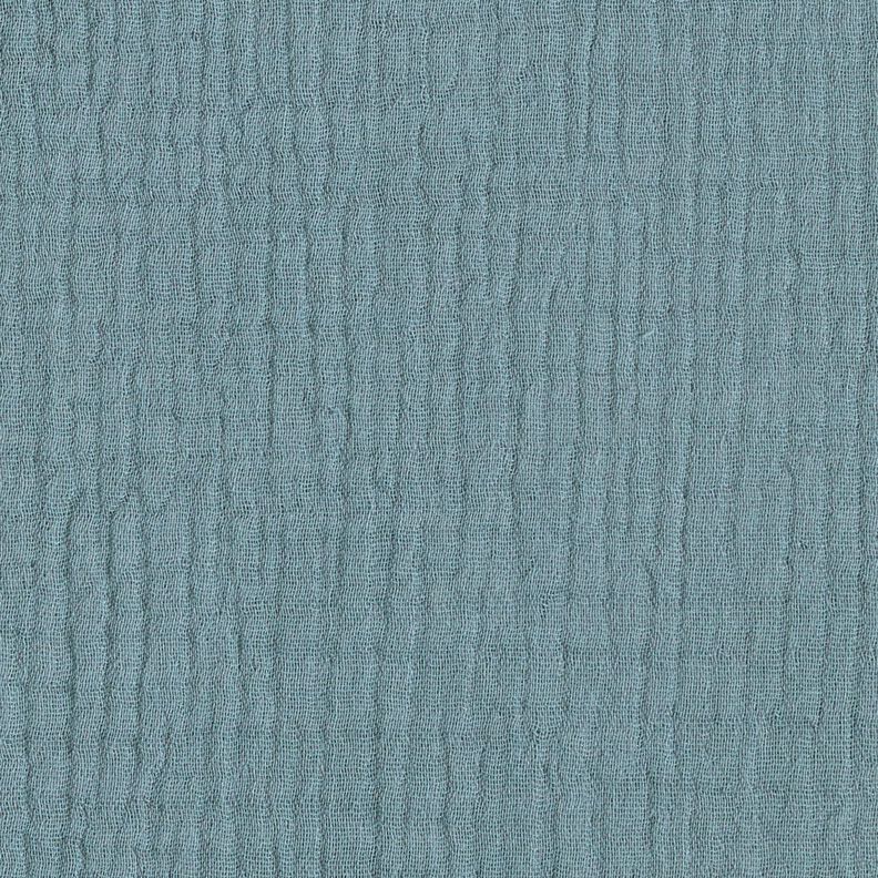 GOTS Musselina de algodão de três camadas – azul petróleo,  image number 1