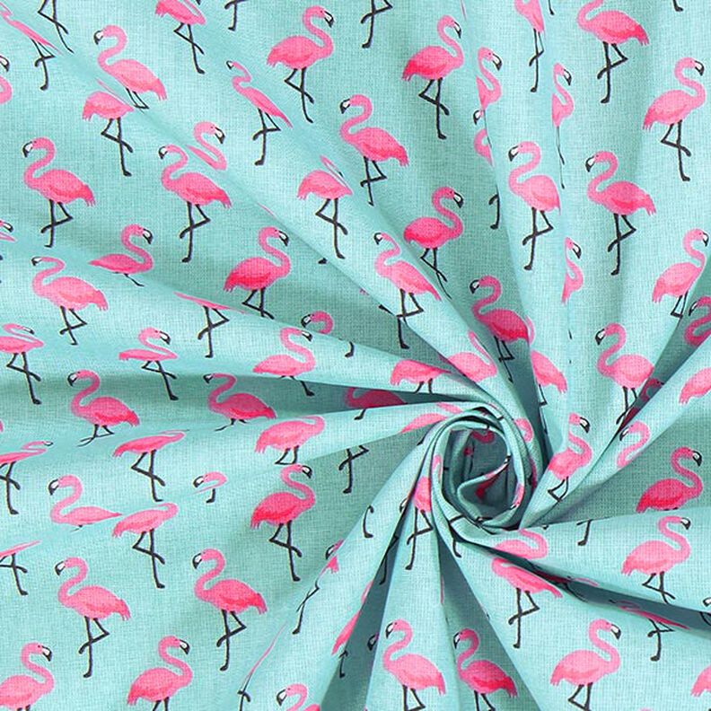 Cretone Flamingo 3 – turquesa,  image number 2