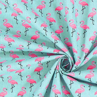 Cretone Flamingo 3 – turquesa, 