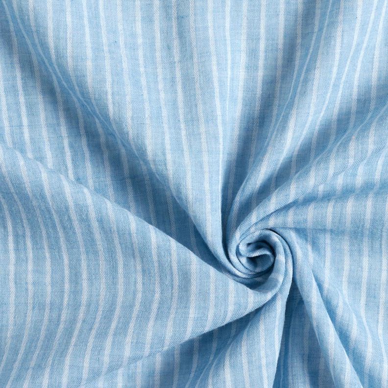 Musselina/ Tecido plissado duplo Riscas de fios tingidos | Poppy Fabrics &ndash; azul brilhante/branco,  image number 3