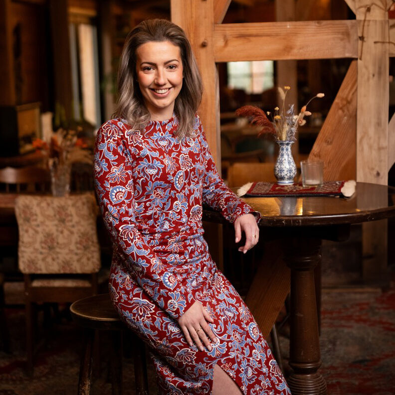 Jersey Romanit Flores Paisley | Poppy Fabrics – roxo,  image number 5