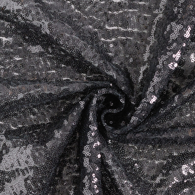 Tecido com lantejoulas micro Liso – preto,  image number 4