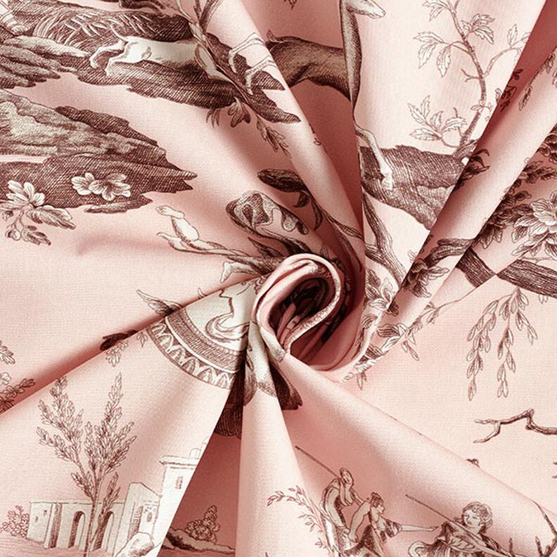 Tecido para decoração Lona Antigo 280 cm – rosa-claro/castanho,  image number 3