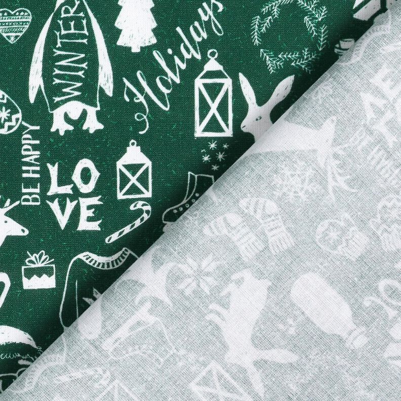 Tecido de algodão Cretone Boas festas – pinheiro azul/branco,  image number 4