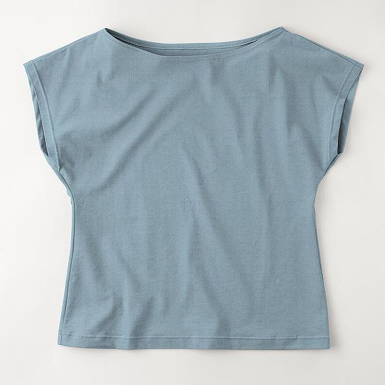 Jersey de algodão médio liso – azul-pomba,  image number 8