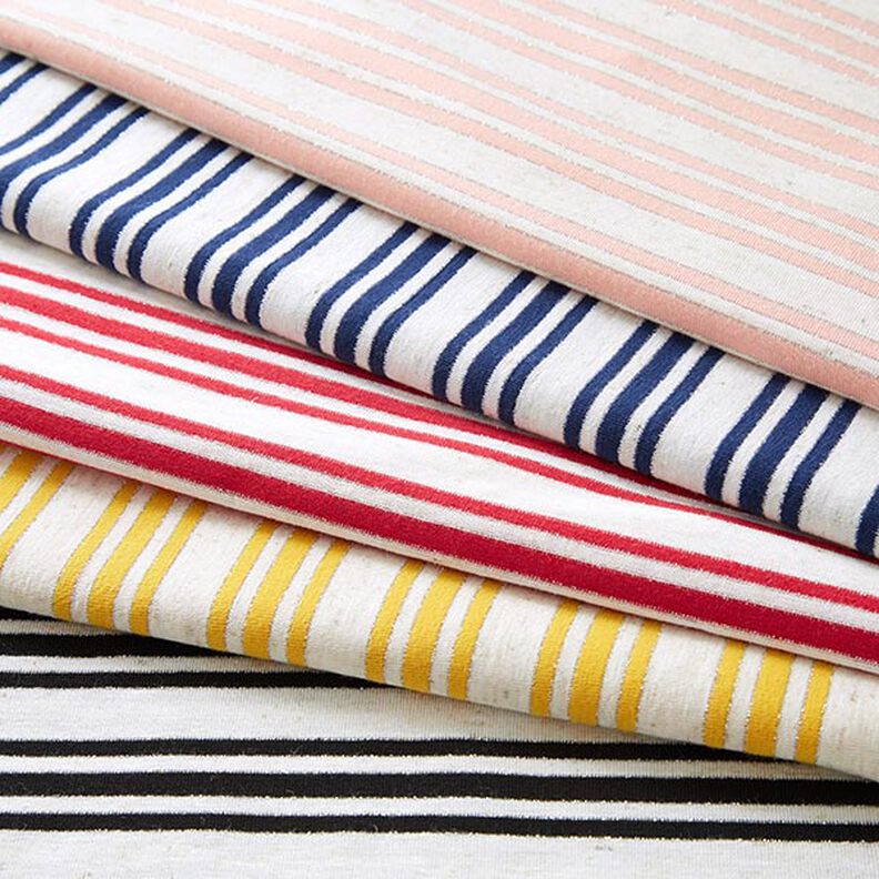 Jersey de viscose Riscas brilhantes irregulares – branco sujo/amarelo-sol,  image number 5