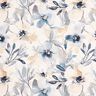 Tecido para decoração Meio linho Panamá Flores grandes – amêndoa/azul,  thumbnail number 1