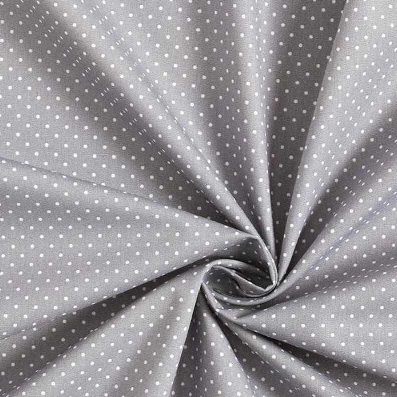 Popelina de algodão pintas pequenas – cinzento/branco,  image number 5