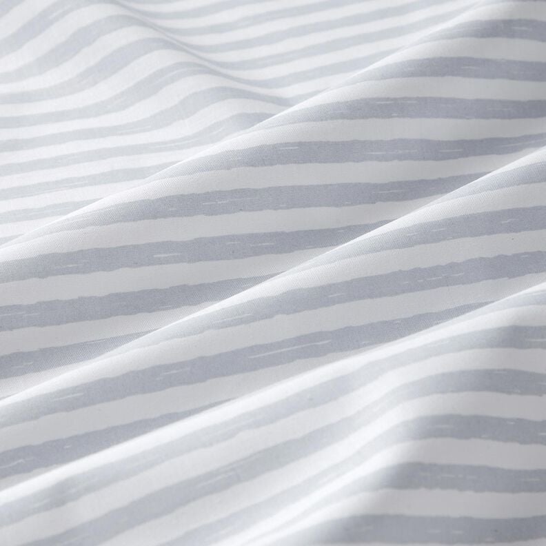 Tecido de algodão Cretone Riscas casuais – cinzento claro/branco,  image number 2