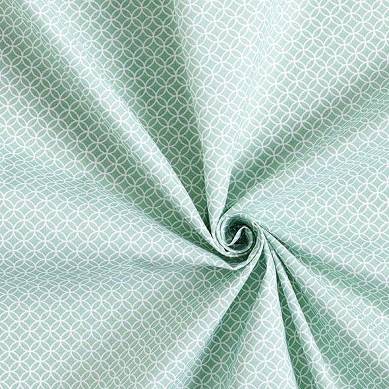 Tecido de algodão Cretone Motivo de azulejo pequeno – verde claro,  image number 3