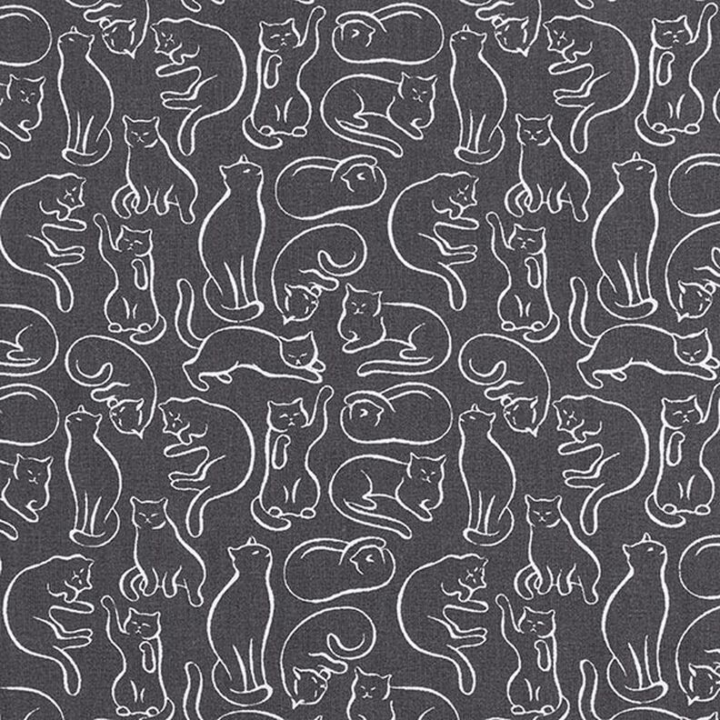Tecido de algodão Cretone Gatos brincalhões – granito,  image number 1