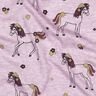 Jersey de algodão Cavalo florido com brilhantes | Poppy Fabrics – púrpura média/dourado,  thumbnail number 2
