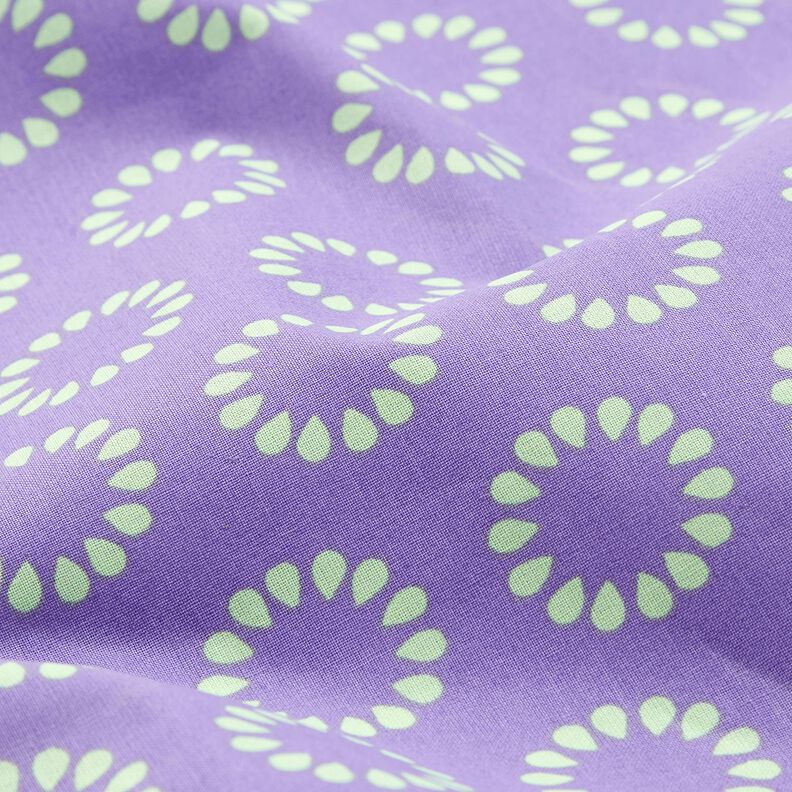 Algodão revestido Círculos coloridos – lavanda/verde folhas de maio,  image number 2