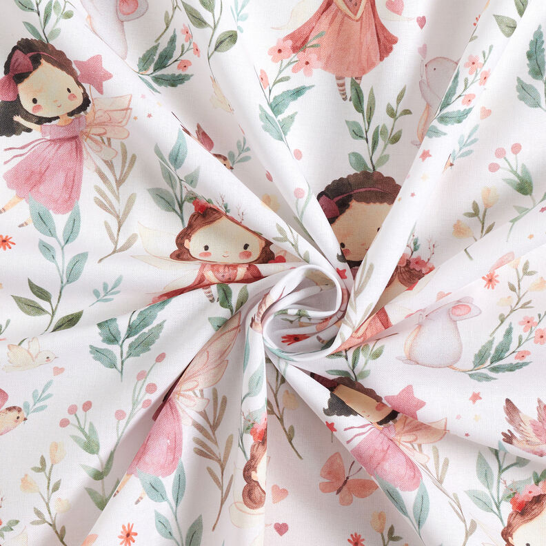 Popelina de algodão Fadas das flores Impressão Digital – marfim,  image number 4
