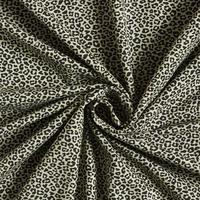 Jersey de algodão Mini estampado Leo – greige/preto,  image number 3